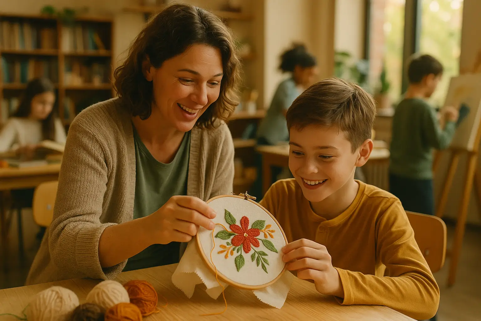 Вдохновение через творчество: как Юлия открывает мир искусства детям Искитима